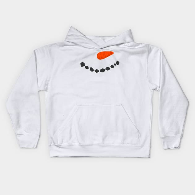 kawaii Snoman Face Kids Hoodie by BadrooGraphics Store